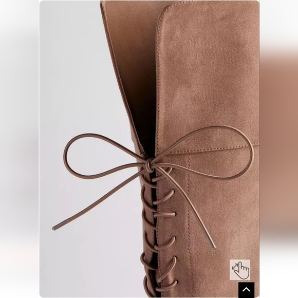 Torrid Tan Over the Knee Boots with Lace-Up Detail - Picture 4 of 8